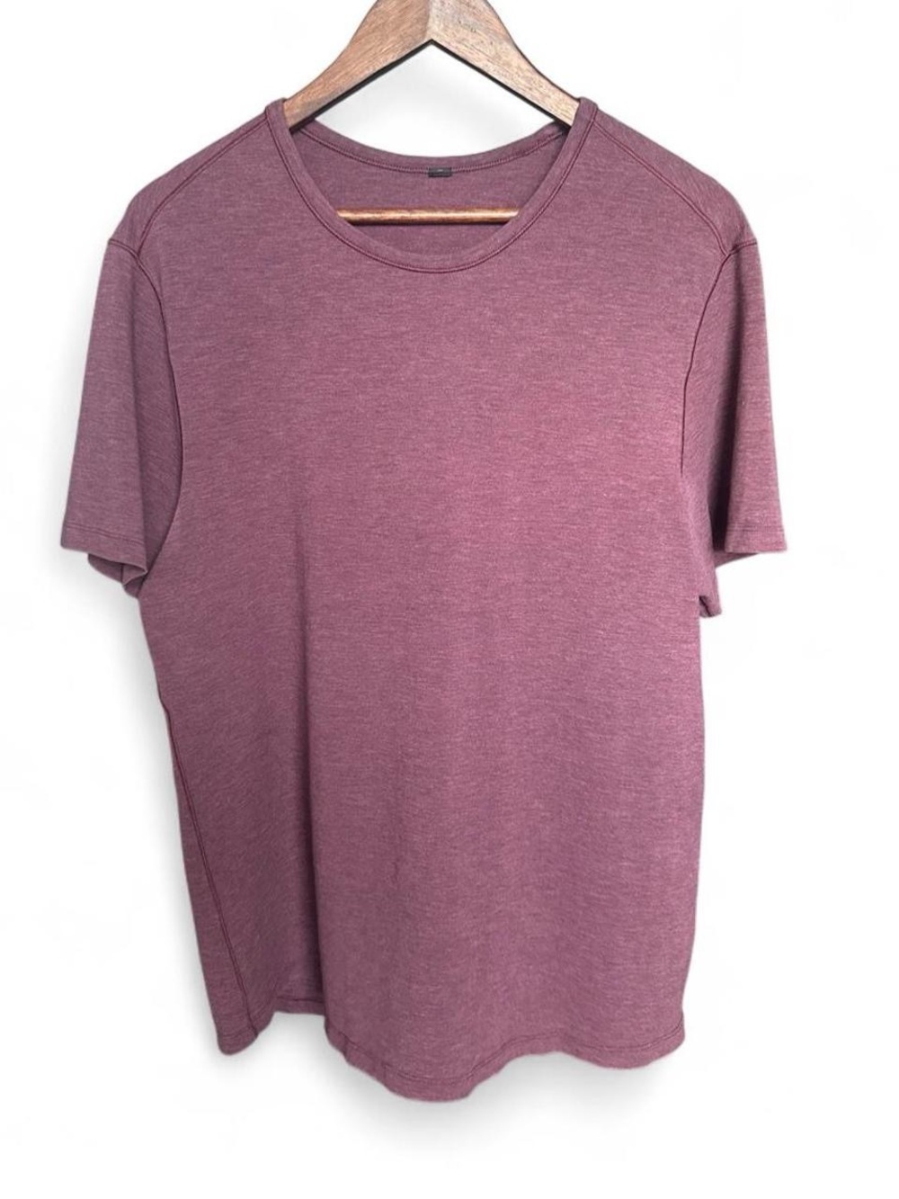 Lululemon Mens Heathered Plum Short Sleeve Running Workout Shirt - Picture 1 of 3